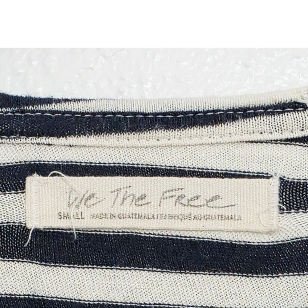 Free People We the Free Angel Striped T-Shirt Navy White Size Small - Picture 5 of 9